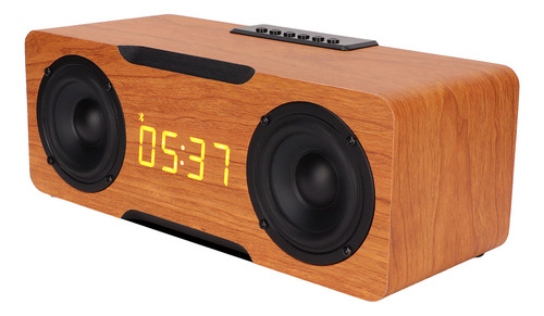 D Reloj Digital De Madera Con Altavoz Bluetooth Inalámbrico