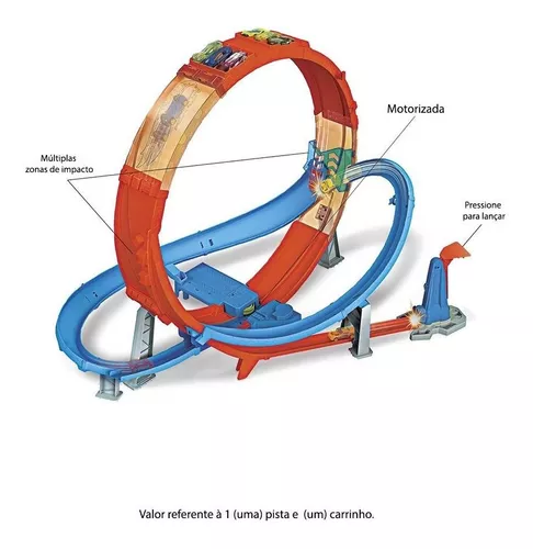 Hot Wheels Pista Desafio Recorde 9 Loops e 2 Propulsores