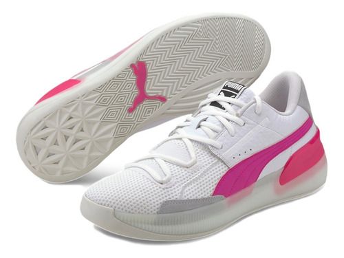 tenis puma blancos con rosa