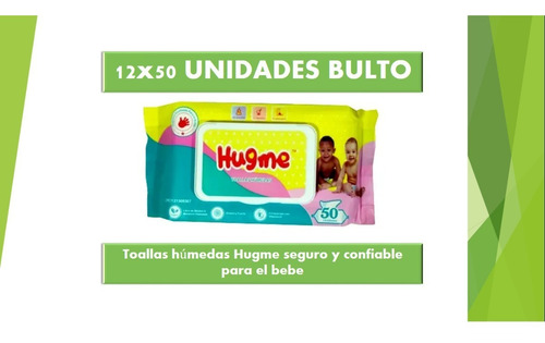 Imagen 2 de 2 de Toallitas Humedas Para Bebés Marca Hugme 12 Paquetes De 50u