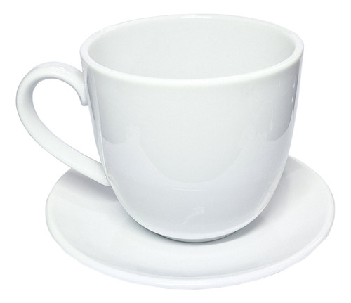 Taza Mug 500ml + Plato Tsuji Porcelana Linea 2100 X 2 Piezas