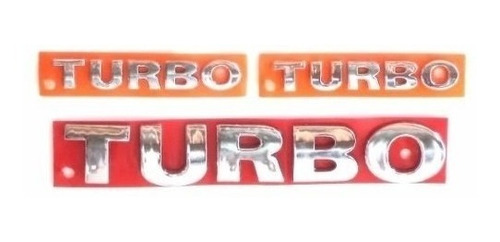 Kit Emblema Turbo E Turbo Mini Para Gol Parati Saveiro Turbo