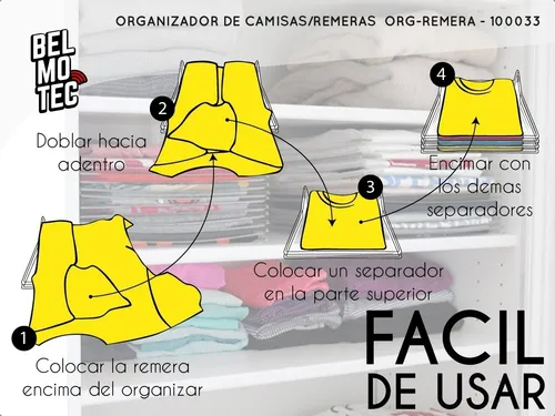 Organizadores Ropa Viaje Organizar Remeras Camisas Apiladas