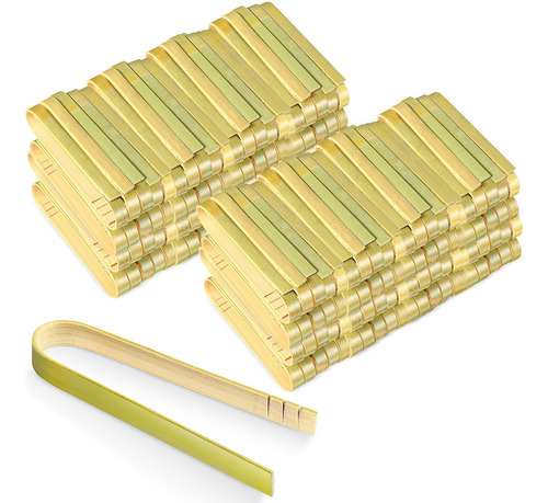 240 Pinzas De Bambu Desechables Pequenas De Madera Para Tost