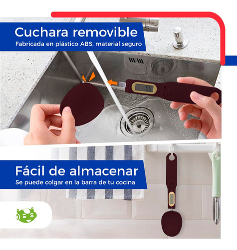 Cuchara Gramera Digital Con Pantalla Lcd Slim Company Bascula Medidora De Cocina 500g Portátil Para Pesar Comida En Polvo, Grano, Líquidos, Croquetas, Etc Color Violeta Oscuro
