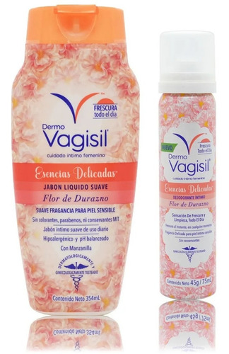 Jabón Líquido+ Desodorante Intimo Dermo Vagisil Flor Durazno