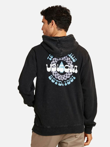 Poleron Volcom Vibrant Vortex Negro Hombre
