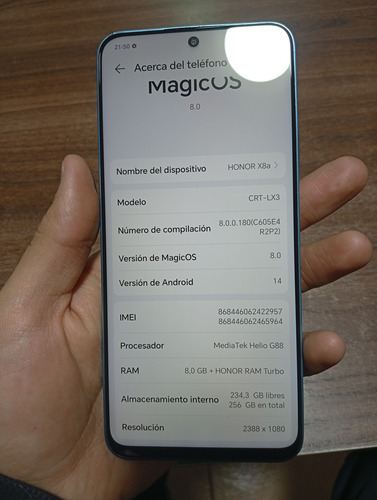 Honor X8a Dual Sim 256 Gb, 8 Gb Ram (Usado)