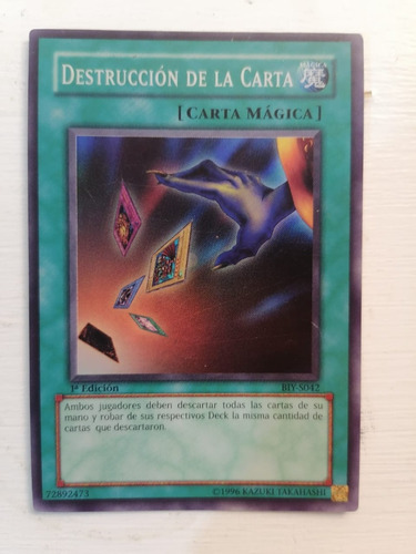 Yugioh! Destrucción De La Carta Biy-s042 1a Edición