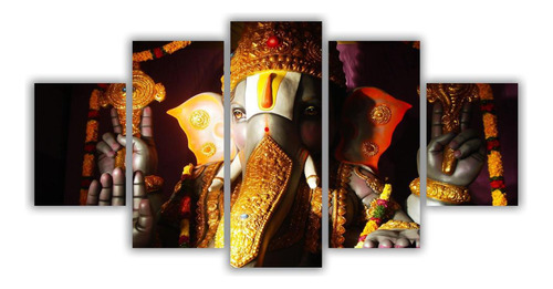 Quadros Decorativos Mdf Lord Ganesha Faces Hindu Sala Quarto