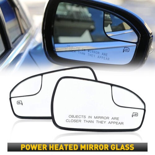 2 Left Right Side Power Mirror Glass Heated Fit For Ford  Mb