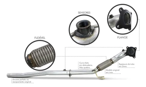 comprar Downpipe Passat Motor 2.0 Turbo 200cv\u002F 211cv Aço Carbono 