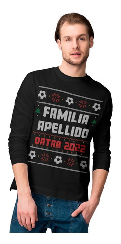 Playera Personalizada Familia -larga-ugly Sweater-qatar 2022