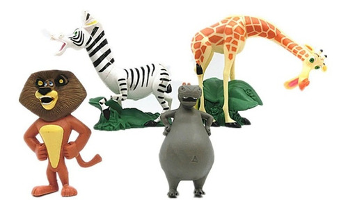 Set 4 Figuras Madagascar De 5 A 10 Cm