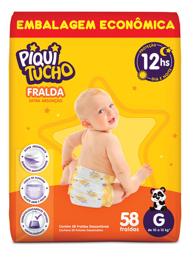 Fralda Piquitucho Hiper G 58 Unidades Gênero Sem gênero