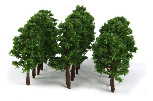 Conjunto De 80 Paisaje Modelo Árbol Tren Ferrocarril Calle