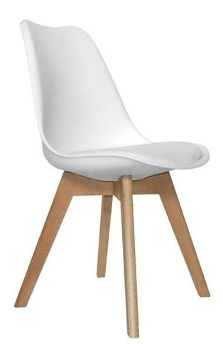 Silla Tulip Eames X 4 Unidades Almohadon Patas Madera Diseño