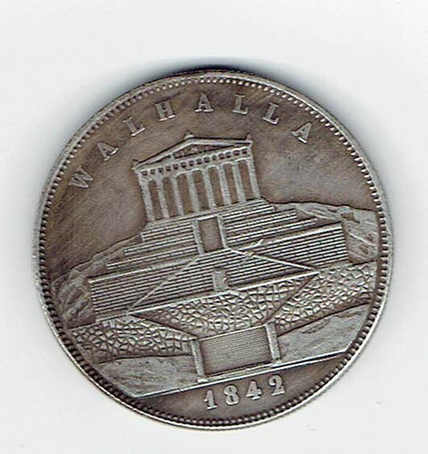 Moneda Alemana 1842, Con Imagen Del Walhalla. (repro).  Jp