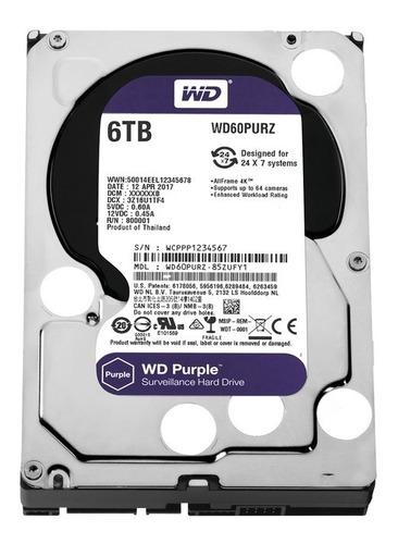 Disco Duro 6 Teras Pc- Video Vigilancia  Purpura Sata Nuevo 