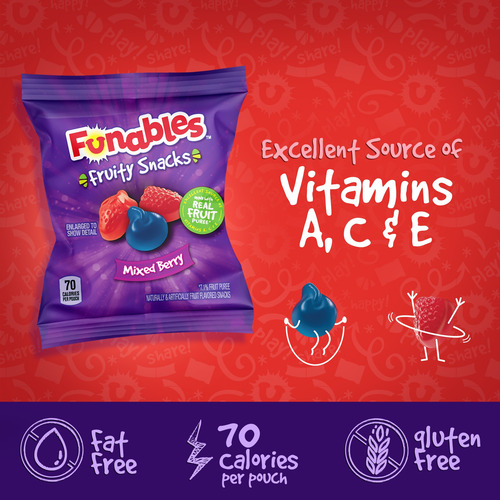 Funables Fruity Snacks Mixed Berry Fruit Snacks, 40 Pz