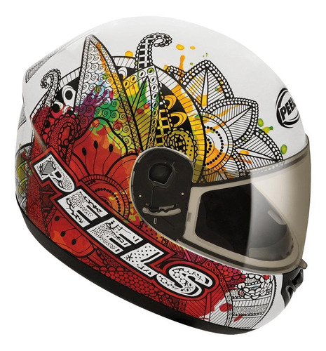 Capacete Moto Peels Spike Indie Branco Com Colorido Tam.60 Tamanho do capacete 60