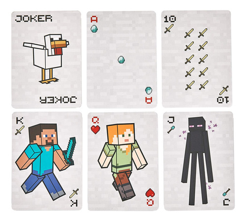 Minecraft Playly Cards - Mazo De Cartas Estándar En El Colec