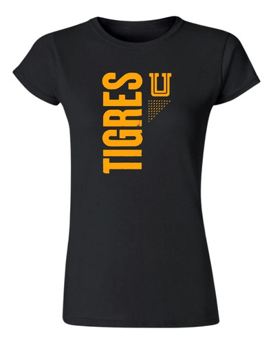 Jersey Playera Fútbol Tigres Uanl Mujer Logo Amarillo Fte