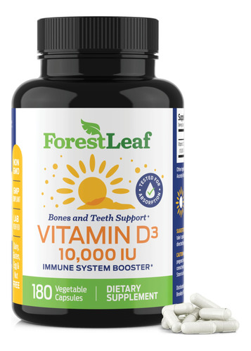 Forestleaf Vitamina D3 10000iu  Salud Osea Y Apoyo Inmunolo