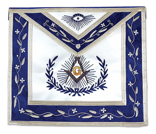 Delantal Master Mason - Masónico Con Borde Bordado, Col Bbh2