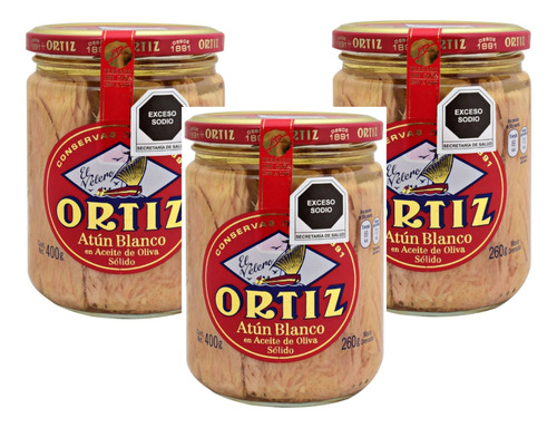 3 Pack Atún En Aceite De Oliva Ortiz Bonito Del Norte 400 Gr