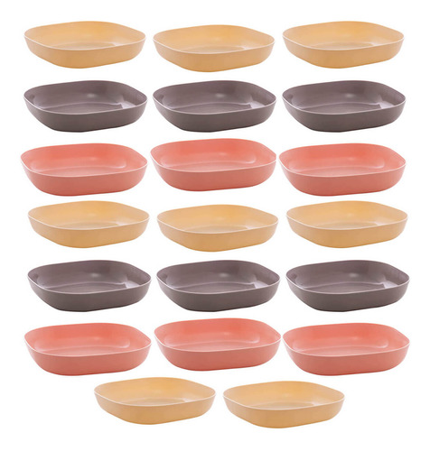 Kit 20 Travessas Lyor Para Sobremesa Bowls De Bambu 14,5x3cm