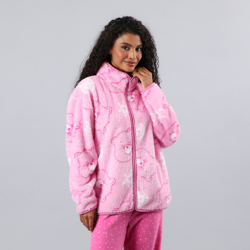 Poleron Coralfleece Con Cuello Alto Flores Mujer 33736-13