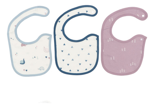 Baberos Baby Drool, 3 Piezas, Bonitos Patrones De Animales,