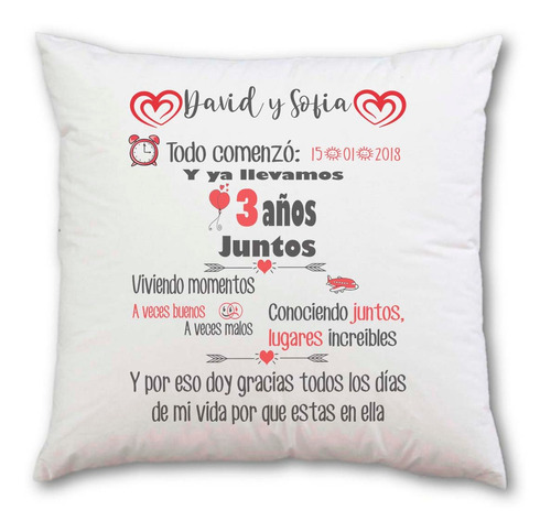 Cojin Enamorados Vivimos Momentos Maravillosos Personalizado