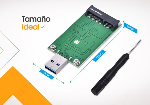 Imagen 9 de 10 de Adaptador Msata A Usb 3.0 Ssd Mini Pci-e Crea Tu Ssd Externo