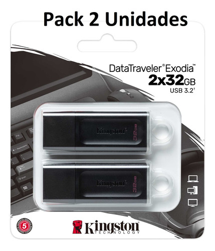 Imagen 1 de 1 de Pendrive Kingston Exodia 32gb Usb 3.2 Original