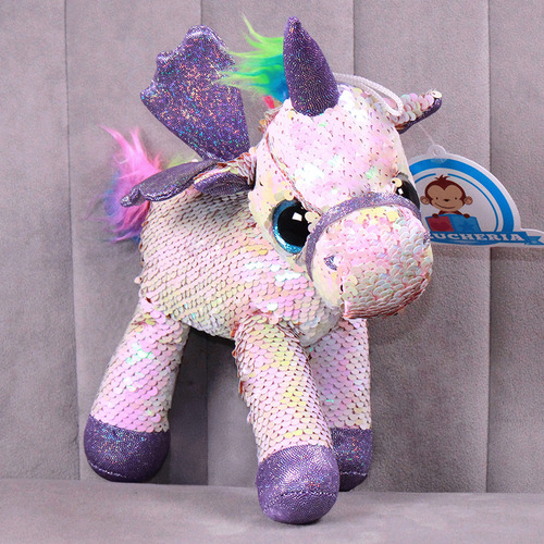 Peluche Sorpresa Unicornio Lentejuela Premium Pelucheria Color