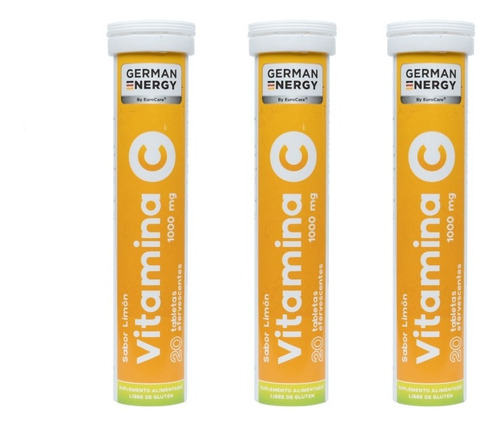 Vitamina C 1000 Mg Sabor Limón German Energy Pack 3