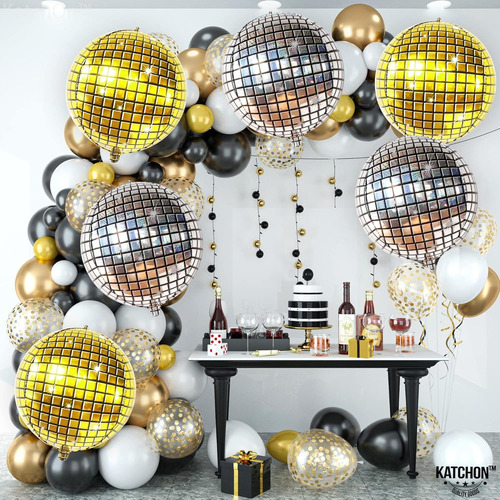 Globo Bola Disco Holografica 32pulgadas Deco Fiesta 80cm Xu Plateado