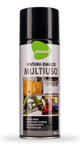 Spray Esmalte Acrilíco Negro S/r 400ml Passol Mimbral