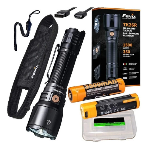 Lanterna LED Fenix Tk26r 1500 lúmens vermelha e verde 350mts