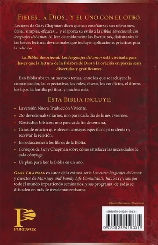 Biblia Devocional Los Lenguajes Del Amor Ntv Tapa Dura /boda Biblia Devocional Los Lenguajes Del Amor Ntv Tapa Dura /boda