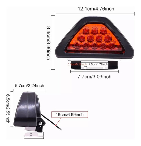 Luz Trasera Freno Luces Auto Moto 12 Led Estrobo Stop Tipo