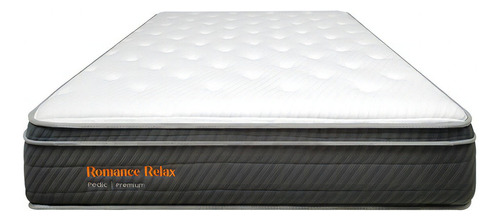 Colchón Sencillo de espuma Romance Relax Pedic premium base elite plomo - 100cm x 190cm x 54cm con pillow