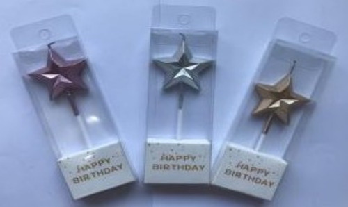 Velas Para Cumpleaños Con Diseño De Estrella Mayor Y Detal