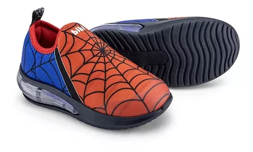 Spider Man Zapatilla Urbana Con Luces Led Spiderman Niño