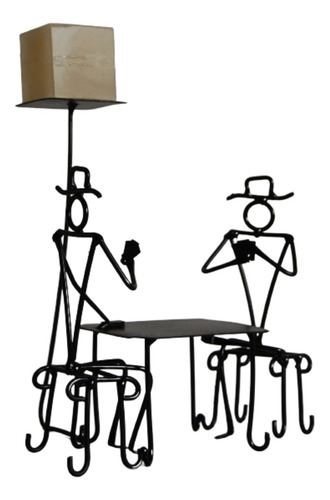 Centro De Mesa Artesanal Para Hombre Jugando Truco