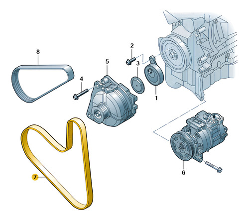 Correia Alternador Virtus Polo 1.6 Msi 1.0 Mpi Original Vw
