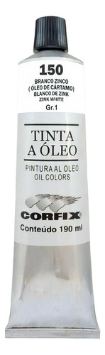 Tinta Oleo Corfix G2 150 Branco Zinco Oleo De Cartamo 190ml