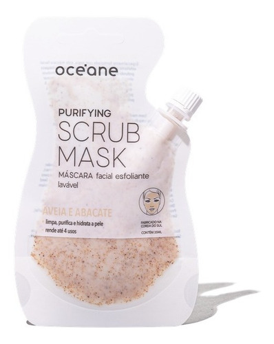 Máscara Facial Esfoliante, Purifying Scrub Mask, Océane Tipo de pele Normal